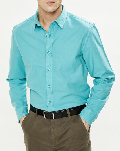 Chemise Garment Dyed Oxford Regular Fit turquoise